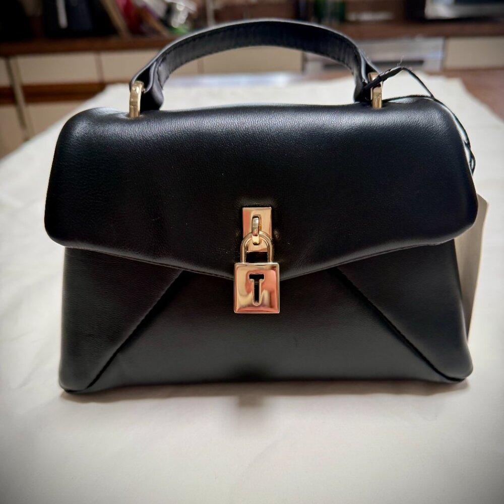 Ted Baker Poppy Small Satchel Crossbody Black Nappa Leather NWT - SO CUTE ❤️❤️ - Picture 2 of 7
